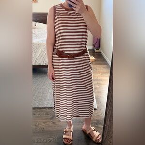 Sanctuary Brown and White Striped Maxi Dress